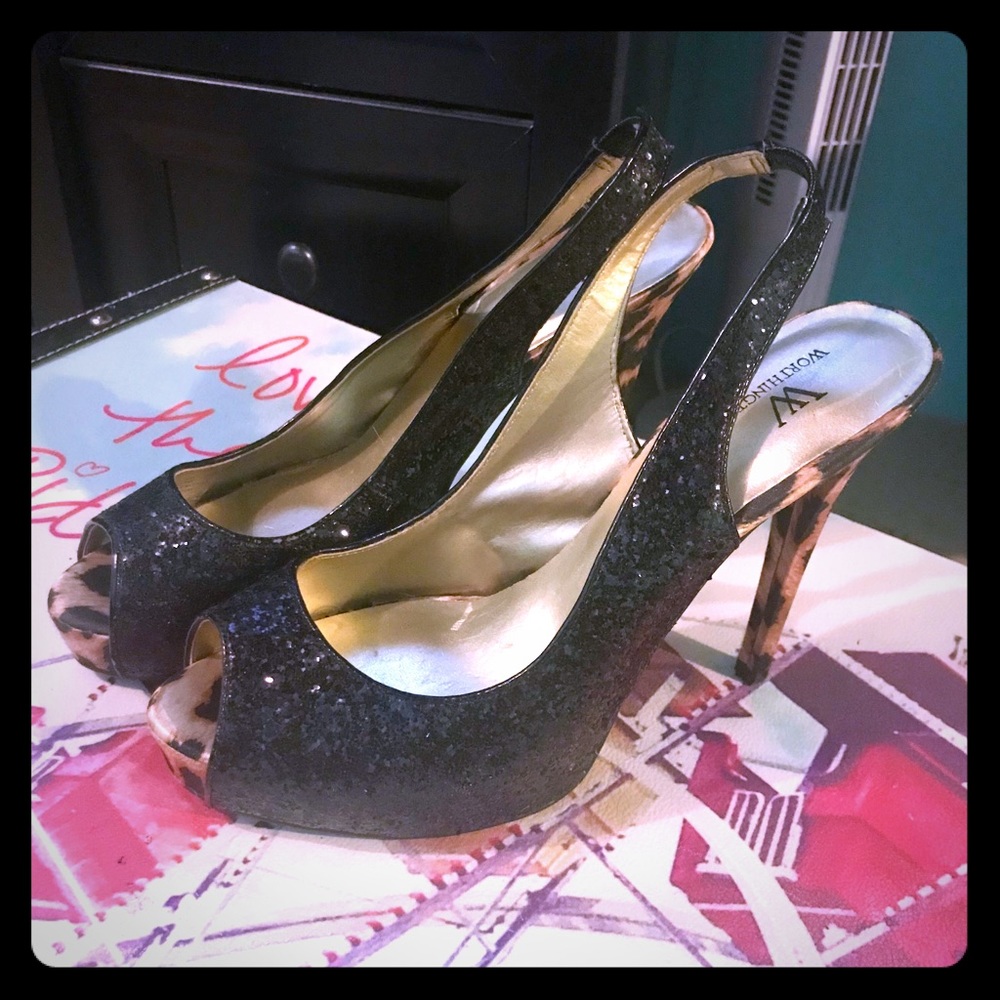 Worthington Sequin/Leopard heels.